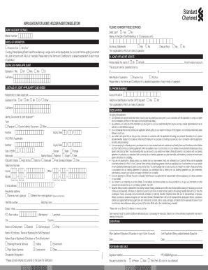 Joint Account Holder Addition/Deletion Application