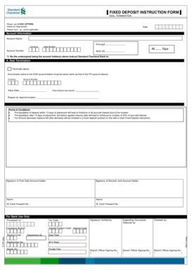 Fixed Deposit Termination Form