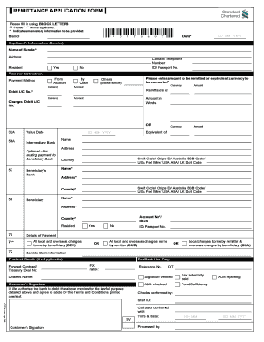 Remittance Application Form