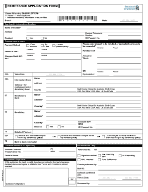 Remittance Application Form