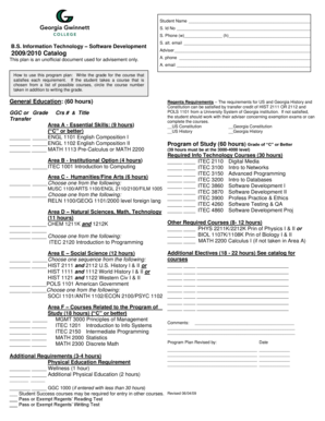 Student Program Plan for Information Technology