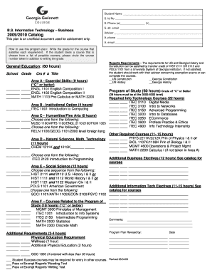Student Program Plan for Information Technology
