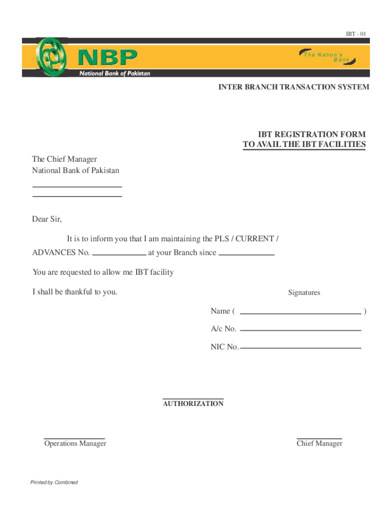 nbp ibt form Preview on Page 1