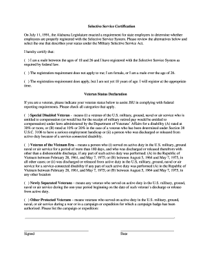 Alabama Selective Service Certification