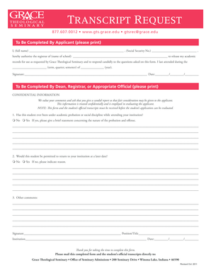 Transcript Request Form