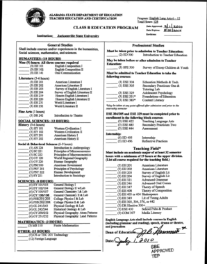 Dfas form 702 - TEACHER EDUCATION AND CERTIFICATION Program English Lang - jsu