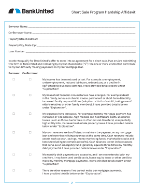 BankUnited Short Sale Workout Package