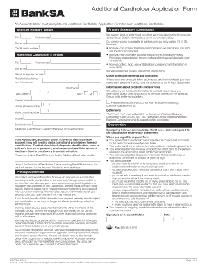 Additional Cardholder Application Form