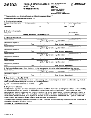 Flexible Spending Account Reimbursement Form