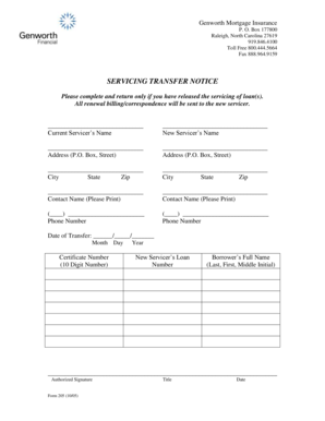 Servicing Transfer Notice