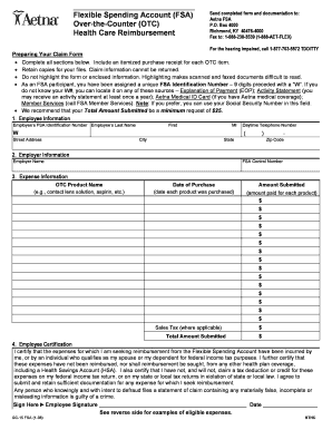 FSA Over-the-Counter Reimbursement Form