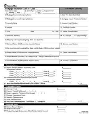 Mortgage Insurance Claim Form