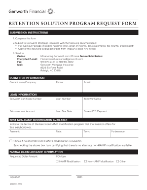 Retention Solution Program Request Form
