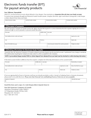 Sun Life EFT Payout Annuity Form