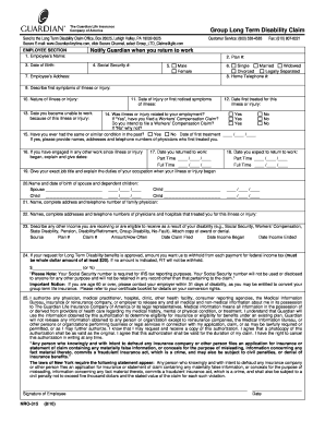 Long Term Disability Claim Form