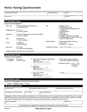 Motor Racing Insurance Application