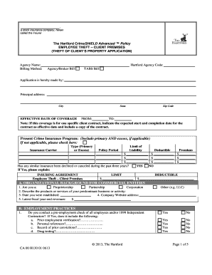 The Hartford CrimeSHIELD Advanced Policy Application