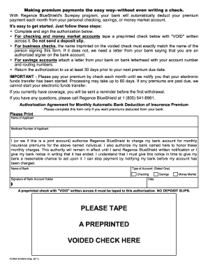 Regence BlueShield Surepay Authorization Form