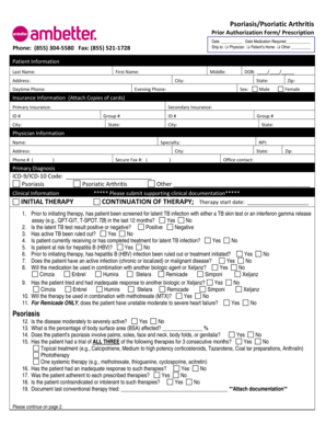 Psoriasis Psoriatic Arthritis Prior Authorization Form