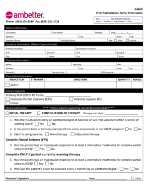 Sabril Prior Authorization Form