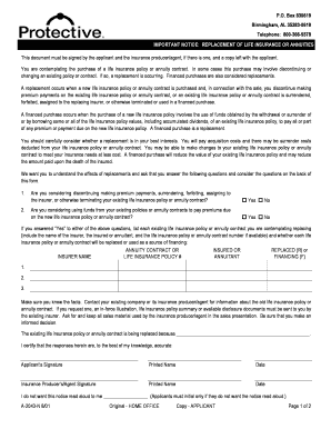 Life Insurance Replacement Notice