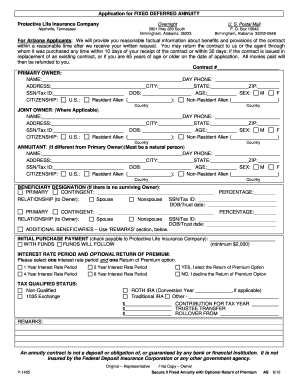 Application for Fixed Deferred Annuity