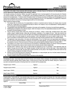 Life Insurance Premium Financing Disclosure