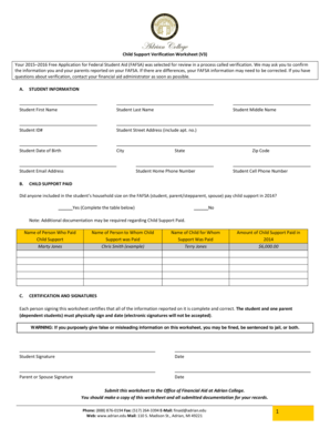 Child Support Verification Worksheet V3 A STUDENT - adrian