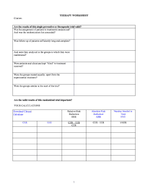 Therapy Worksheet
