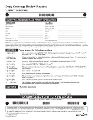 Drug Coverage Review Request for Kineret