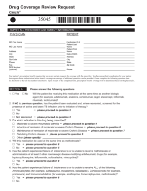 Drug Coverage Review Request for Cimzia