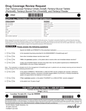 Drug Coverage Review Request Form