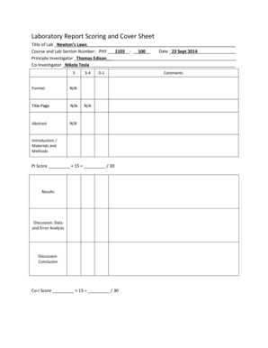 Abstract summary example - Laboratory Report Scoring and Cover Sheet - physics appstate