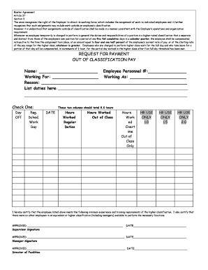 Out of Classification Pay Request Form
