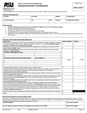 Untaxed Income Verification Form