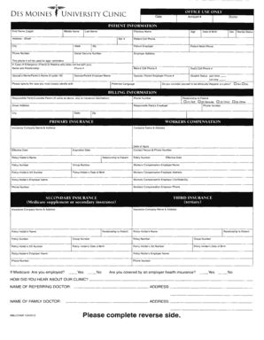Des Moines University Clinic Patient Registration Form