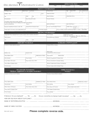 Des Moines University Clinic Patient Intake Forms