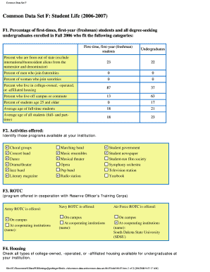 Common Data Set F Student Life