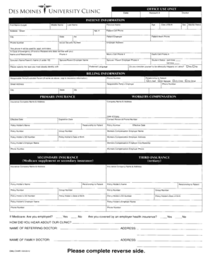 Des Moines University Clinic Patient Intake Form