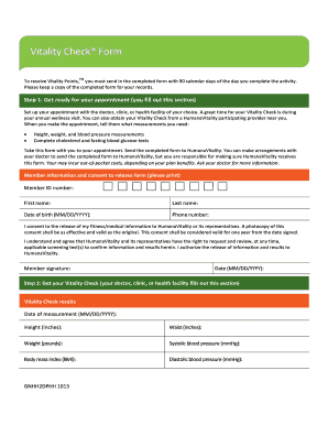 Vitality Check Form