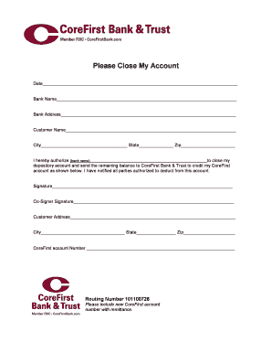 Bank Account Closure and Direct Deposit Change Forms