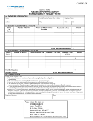Flexible Spending Account Reimbursement Request Form
