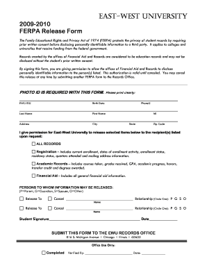 FERPA Release Form