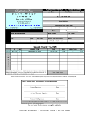 East-West University Student Registration Form
