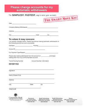 Automatic Withdrawal Change Request Form