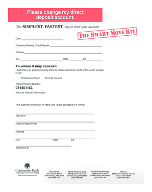 Direct Deposit Authorization Form
