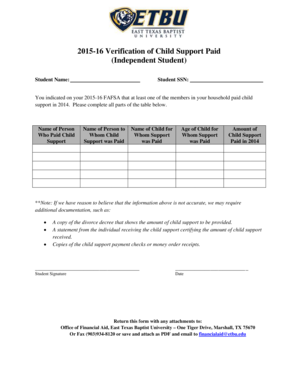 2015-16 Verification of Child Support Paid