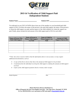 2015-16 Verification of Child Support Paid