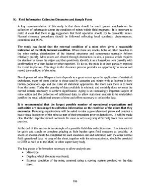 Mine Condition Data Collection Form