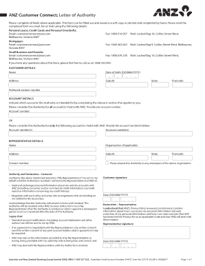 ANZ Letter of Authority